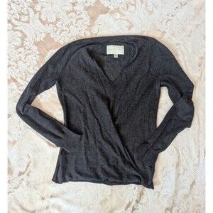 Brochu Walker Cashmere Wrap Sweater Women’s Size Small S Grey Minimal Lagenlook